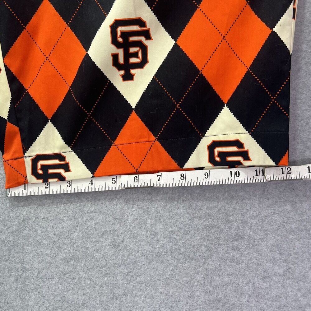 San Francisco SF Giants MLB Argyle Plaid Orange Black Golf Shorts Sz 42 - Picture 5 of 12